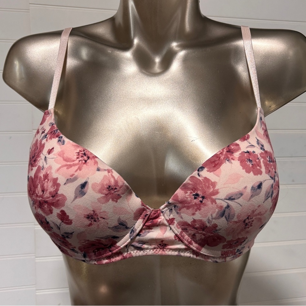 38C Laura Ashley, Floral Pink Women's Bra  Super soft, Padded